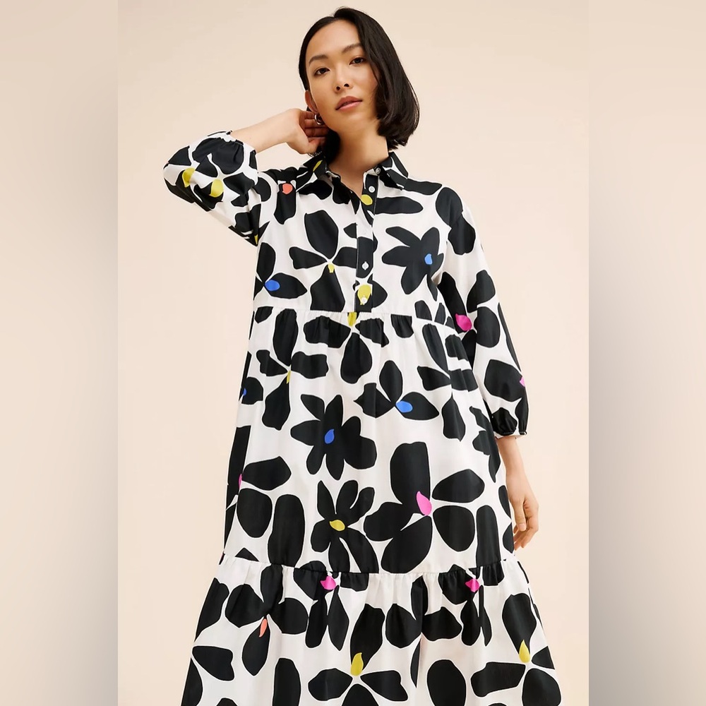 MAEVE by ANTHROPOLOGIE The Bettina Tiered Shirt Dress - Picture 3 of 9